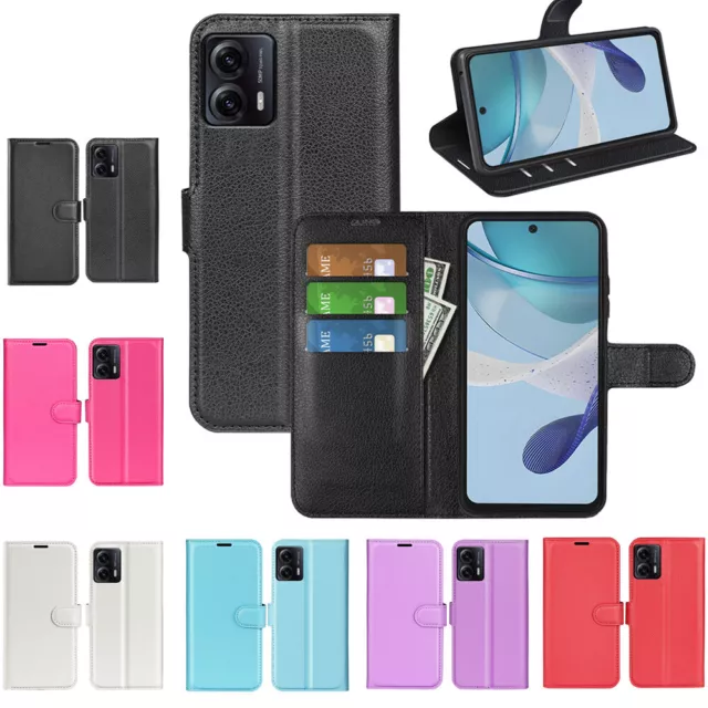 Premium Leather Wallet Case Cover For Motorola Moto G53 5G / Moto G14 4G/ E13 4G
