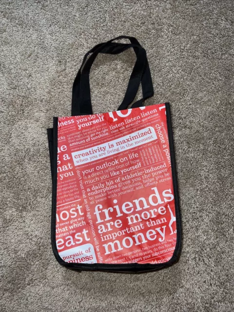 Lululemon Manifesto Friends Are Important Shopper Tote Bag Reusable Sm Red  White