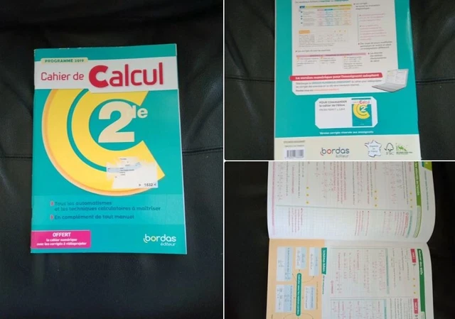 CAHIER DE CALCUL seconde bordas Neuf Version corrigée EUR 3,00