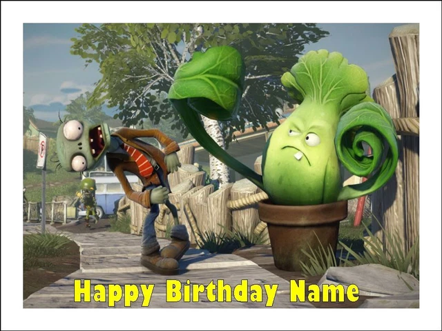 PLANTS VS ZOMBIES Cake Toppers Edible Icing Image Birthday Decoration ...