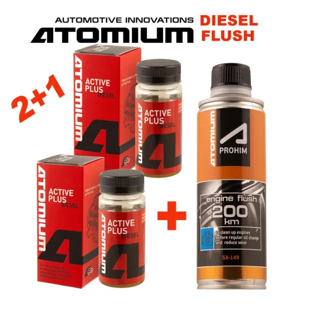 Atomium - Aditivo de aceite para motores diésel Active Plus y Engine Flush...