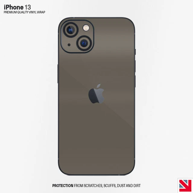 GRIGIO SCURO lucido iPhone 13 pelle decalcomania adesivo vinile avvolgente