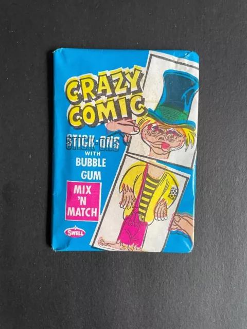 Crazy Comic Stick Ons Mix 'N' Match Swell Full Unopened Wax Trading Card Pack