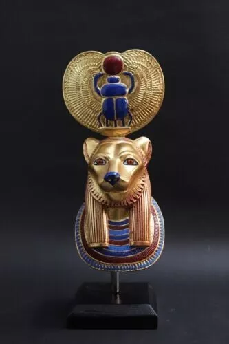 Sekhmet Beautiful statue of Sekhmet the goddess of war-power -gold- Handmade BC