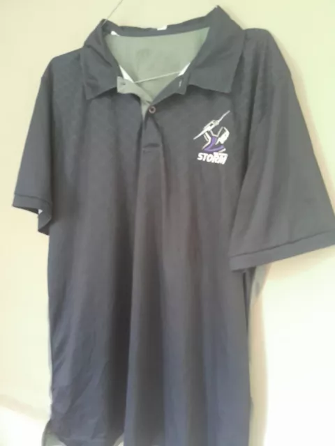 NRL Melbourne Storm Polo Shirt Mens Size XL Purple/Navy Embroidered Football