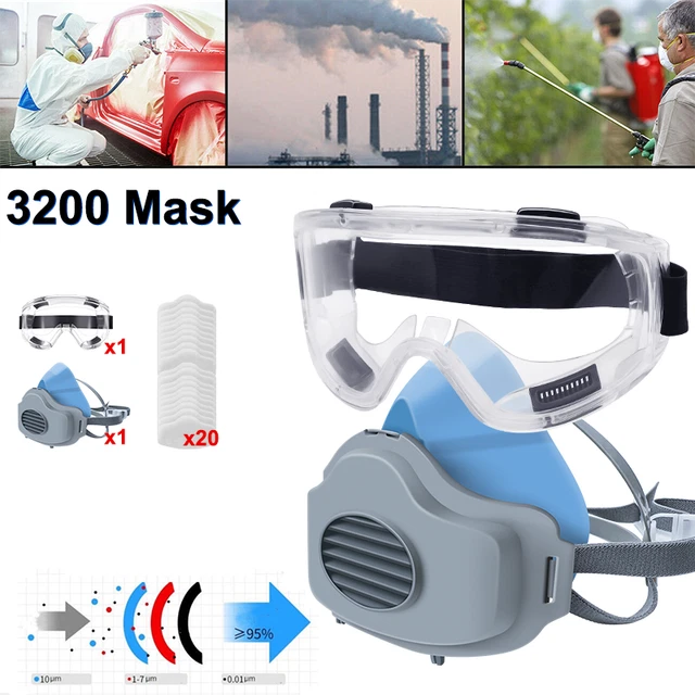 22 in 1 Half Face Gas Mask Chemical Spray Painting Respirator Vapour Filter US