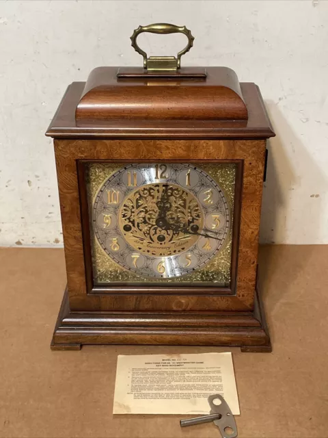 Howard Miller 59th Anniversary Westminster Chime Bracket Clock W/ Fancy Dial