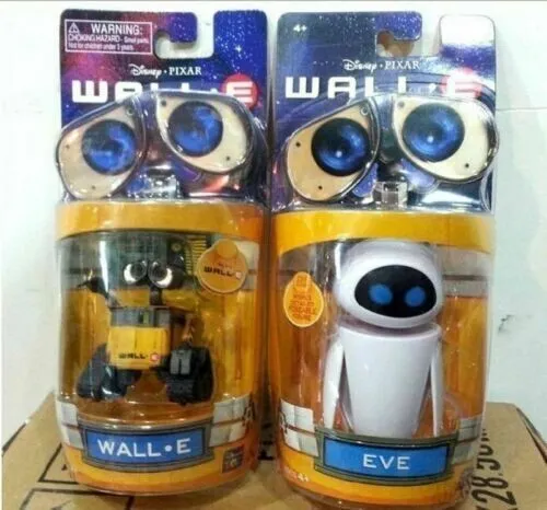 Disney Pixar Wall-E and Eee-Vah EVE Set of 2pcs Mini Robot Action Figure