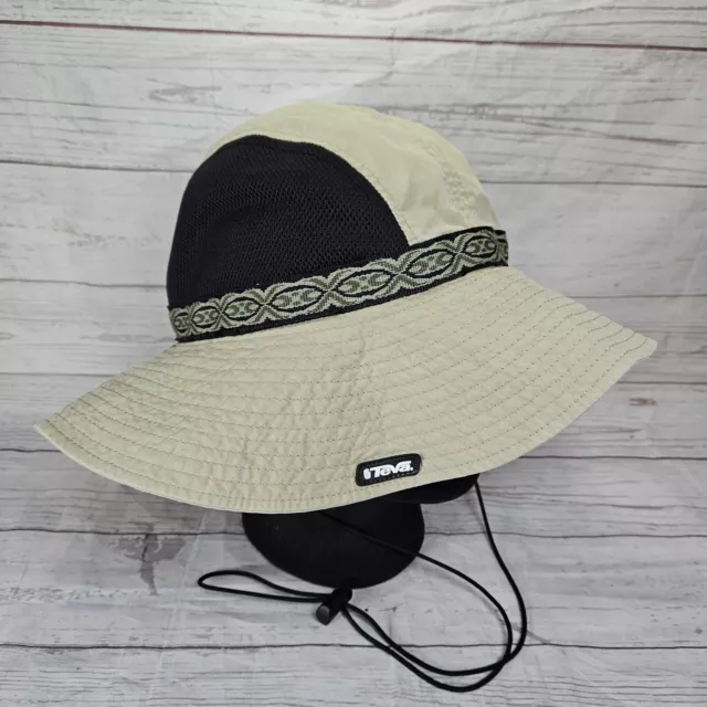 Teva Hiking Trail Safari Bucket Hat Cap Beige Outdoor OSFM Cinch Adjust