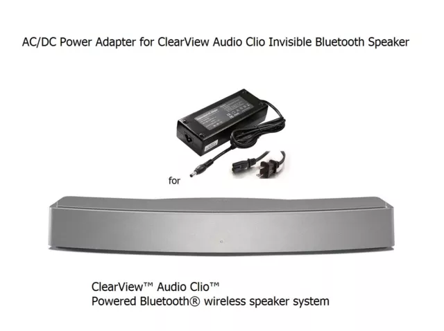 AC Adaptateur Alimentation pour Clearview Acoustique Clio Invisible Bluetooth