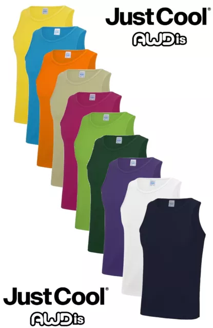 Just Cool Poliestere Traspirante Antisudore Atletico SPORTS Canottiera Gilet
