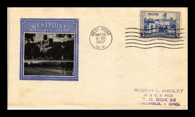 Dr Jim Stamps Us Cover West Point Military Academy Fdc Ioor Cachet Sealed
