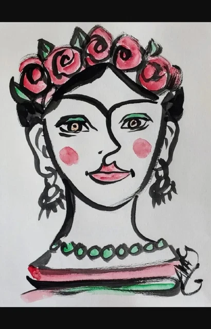 MEXICAN FOLK ART FRIDA KAHLO - Original Painting £11.79 - PicClick UK
