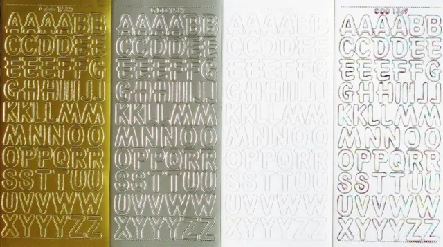 UPPERCASE ALPHABET 18mm (1.8cm) PEEL OFF STICKERS Capital Letters ABC Alphabets