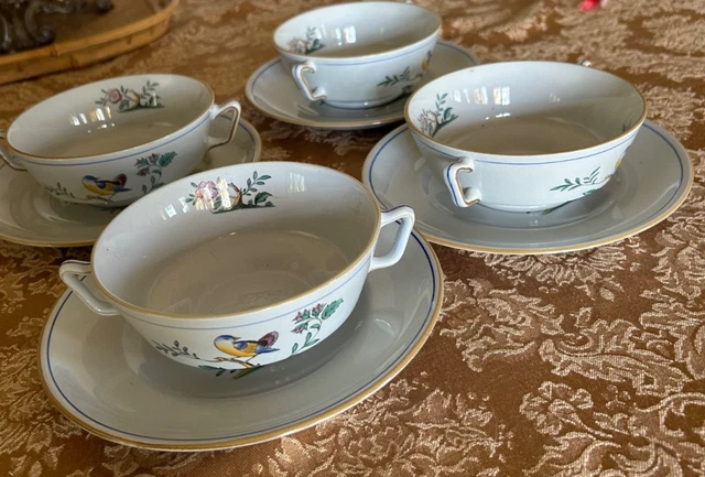 MINT VTG Spode Queen's Bird Dishes Saucer Fruit Soup Dessert