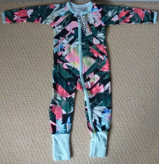 NWT Bonds Baby Girls Floral Wondersuit Zippy Coverall Romper Jumpsuit Size 1