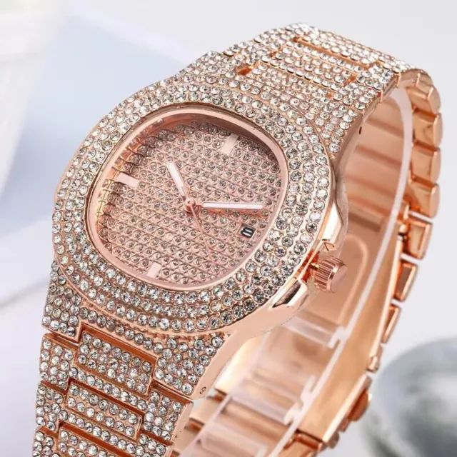 Frauen Armbanduhr Modeschmuck Uhren Damen Mädchen Strasssteinen Luxus Uhr