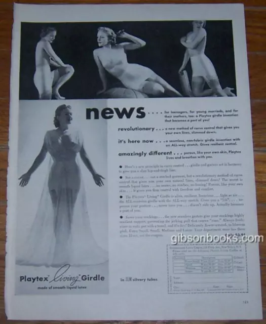 1947 Playtex Living Girdle Life Magazine Advertisement Smooth Liquid Latex