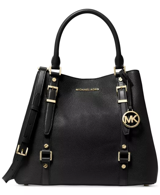 Michael Kors Donna Borsa Tracolla Bedford LG Totale Pelle Nero Nuovo
