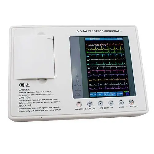3-Channel 12-Lead Color Screen ECG EKG Machine LCD Display Digital Carejoy