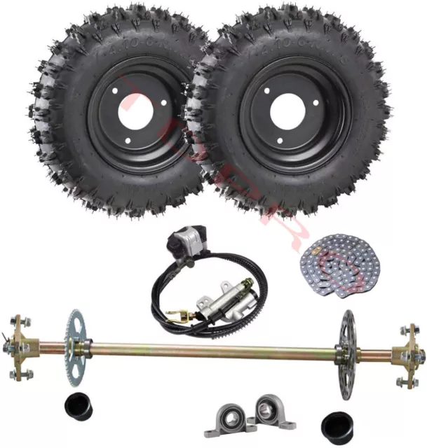 GO KART REAR Axle Shaft Kit 6" Complete Wheels Set OffRoad Fun Cart