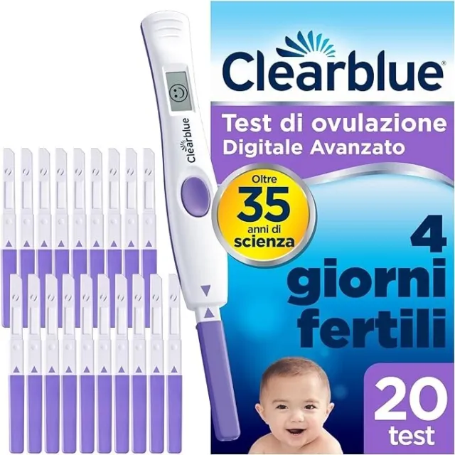 Test di Ovulazione Clearblue Digitale Avanzato 1 Portastick Digitale e 20 Sticks