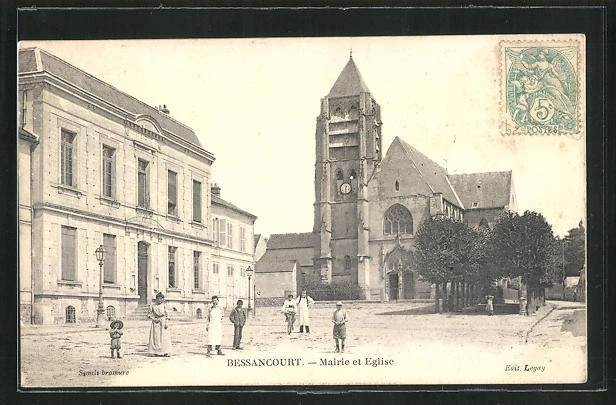 CPA Bessancourt, Mairie et Eglise