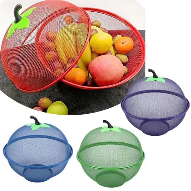 Mesh Fruit Basket With Cover with Lid Fruit Plate  Kitchen Counter