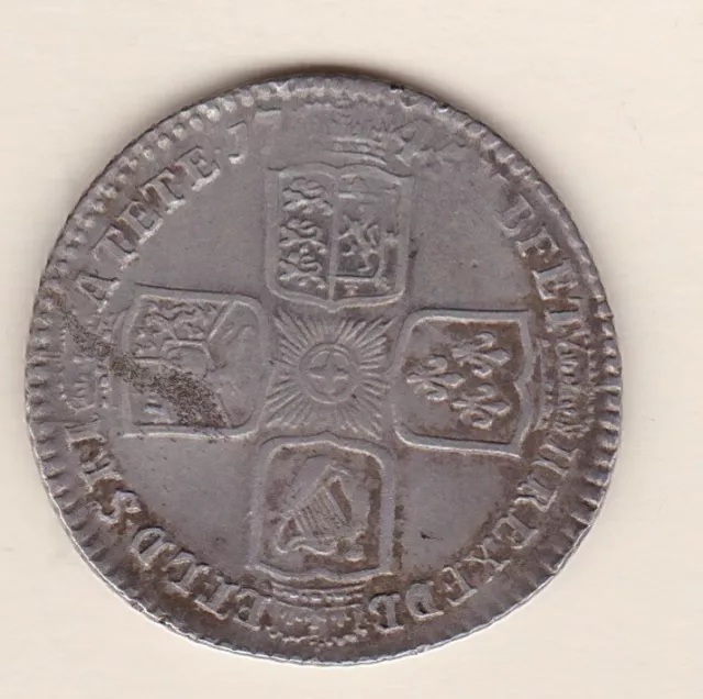 Weak Date 1745 Lima George Ii Silver Shilling In Very Fine To Good Very Fine