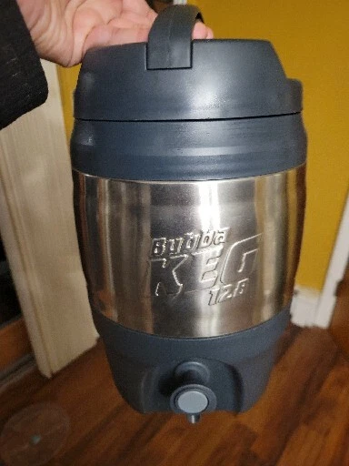 Bubba Keg Thermos 128oz 3.8L Stainless Steel Black Large Spout Insulated EUC