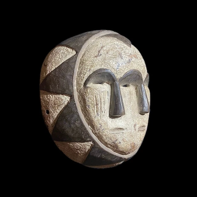 African Mask 3 Faces Lega Mask Congo Bwami Mask Society of Lega People-8278