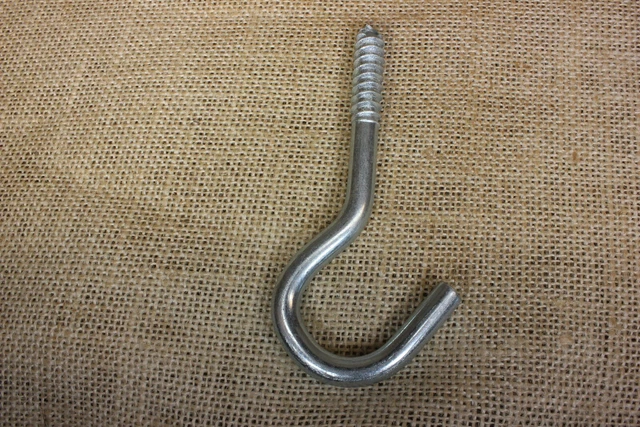 vintage hanging Plant Hook 4 3/8 x 5/16" rustic hanger wash line swing NOS
