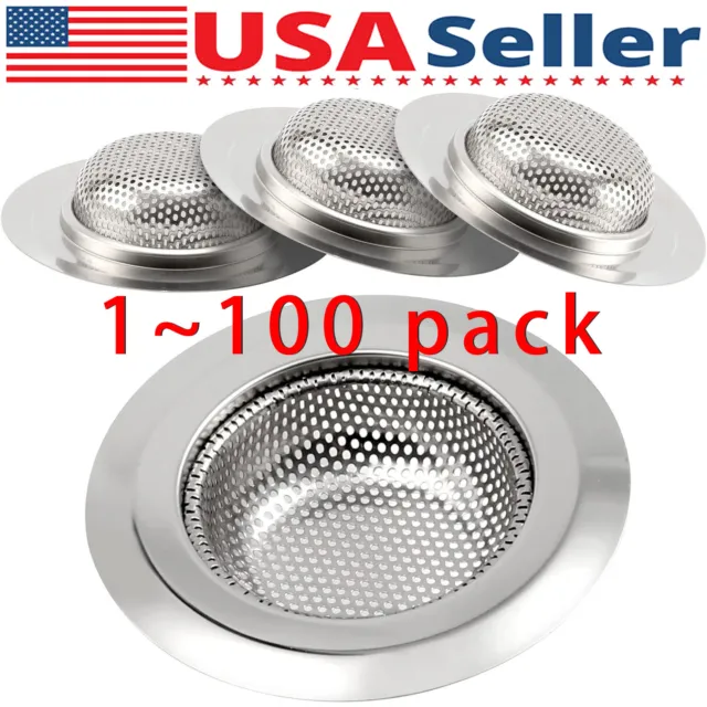 4.5" Kitchen Sink Strainer Stopper Stainless Steel Drain Basket Waste Plug