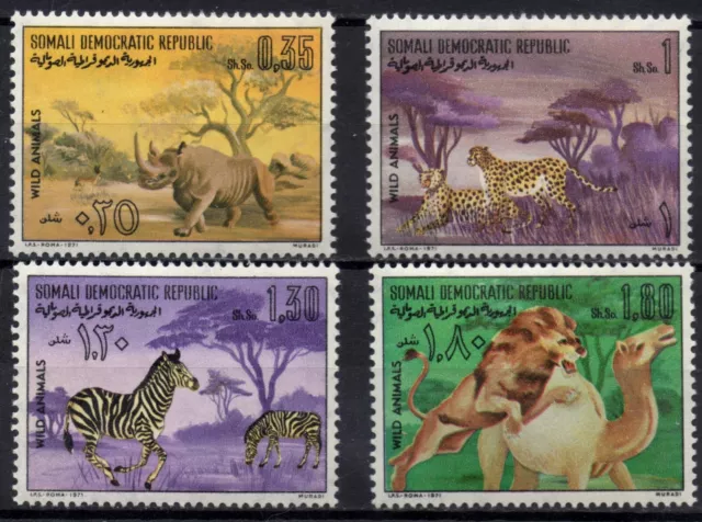 SOMALIA 1971 - Serie completa MNH** 0,35/1/1,30/1,50 Animali selvatici  #S#XSO