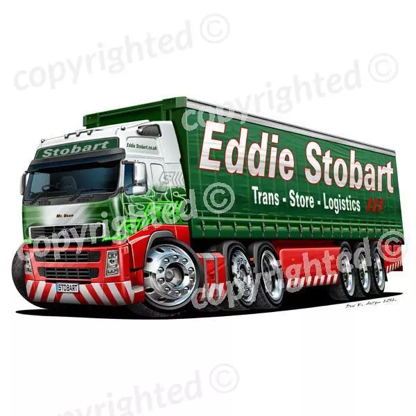 To Fit Eddie Stobart Truck - Vinyl Wall Art Sticker - Green