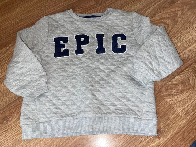 Felpa Pullover Jeff&Co Ragazzi 3-4 Anni Grigia A Maniche Lunghe (Ex Condi)