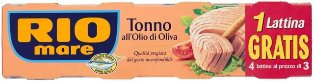 Rio Mare - Tonno all'Olio di Oliva, Qualità Pinne Gialle, 4 lattine da 120g