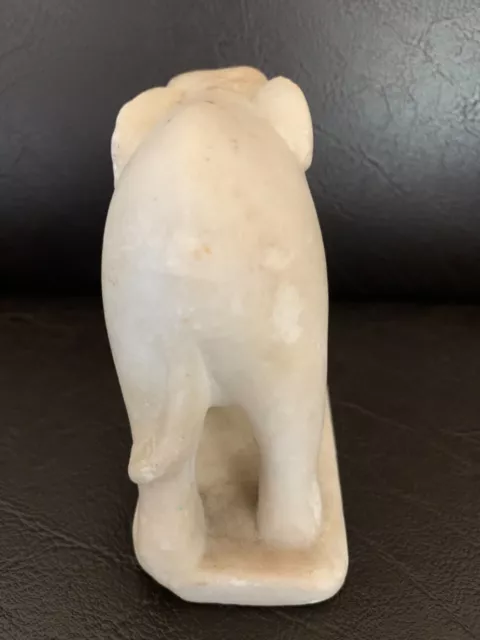 Antique Burmese 19th Century Mandalay style elephant marble sculpture 9