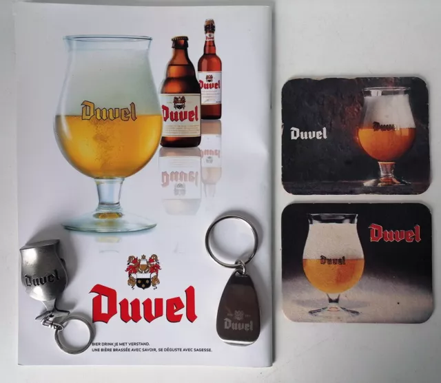 Lot de 2 décapsuleur + 2 sous bock + 1 publicité bière DUVEL 2