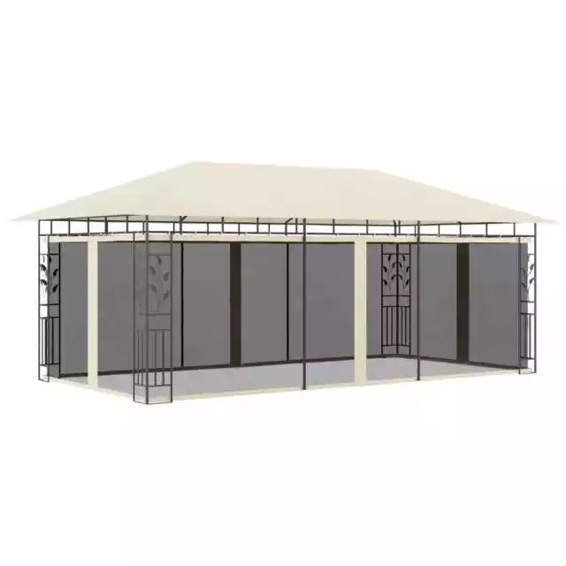 Pavillon mit Moskitonetz 6x3x2,73 m Creme EF J11231