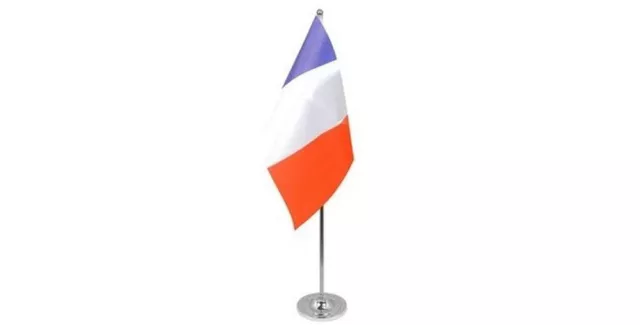 DRAPEAU DE TABLE prestige FRANCE 22x15cm en SATIN - GRAND DRAPEAUX DE BUREAU FRA