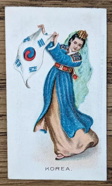 1908 Wills Cigarette Card Flag Girls Of All Nations No. 3 Korea