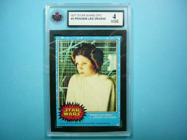 1977 O-Pee-Chee Star Wars Card #5 Princess Leia Organa Rookie Ksa 4 Vg/Ex Opc Zp