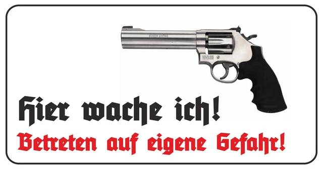Aufkleber "Ich Schütze Mein Eigentum Selbst" Revolver