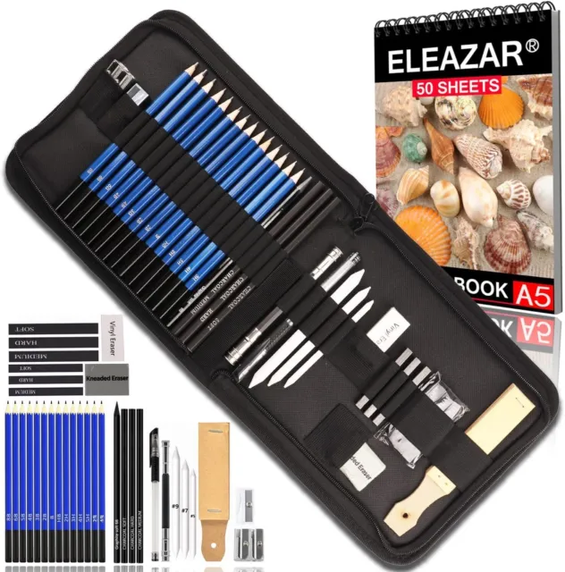 Kit Completo de Materiales para Dibujar Profesional Materiales de todo Nivel 35 Piezas