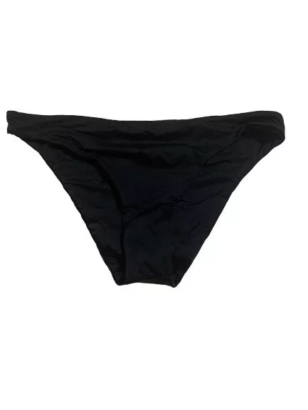 NWOTD Luxe By Lisa Vogel Solid Black S Cheeky Bikini Swim Bottom #109490