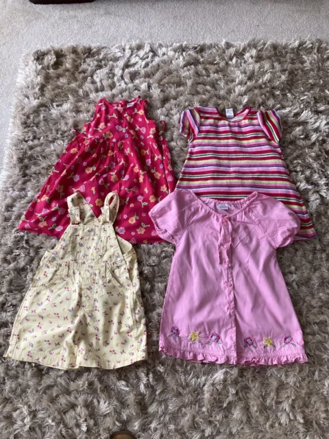 Girls Dresses And Dungarees X 4 Bundle, Age 2-3 years