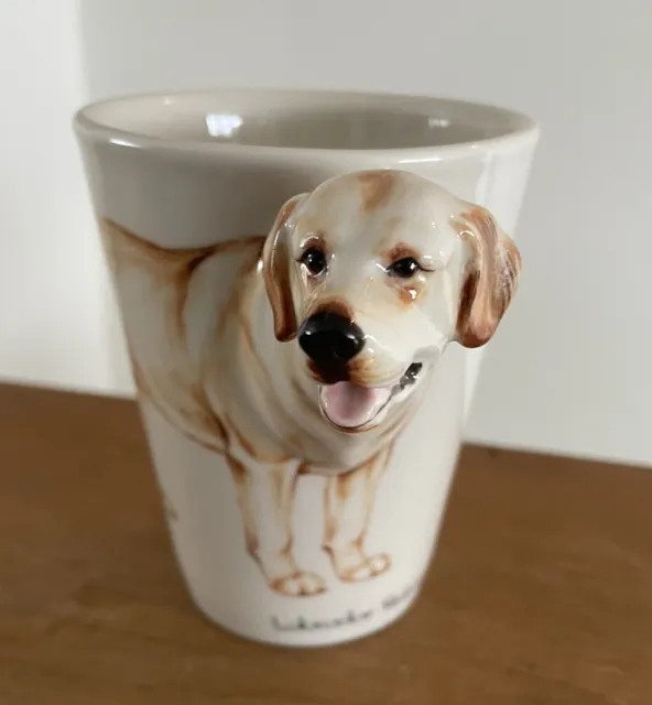 Blue Witch 3-D Yellow Labrador Retriever Handmade Coffee Mug 8oz