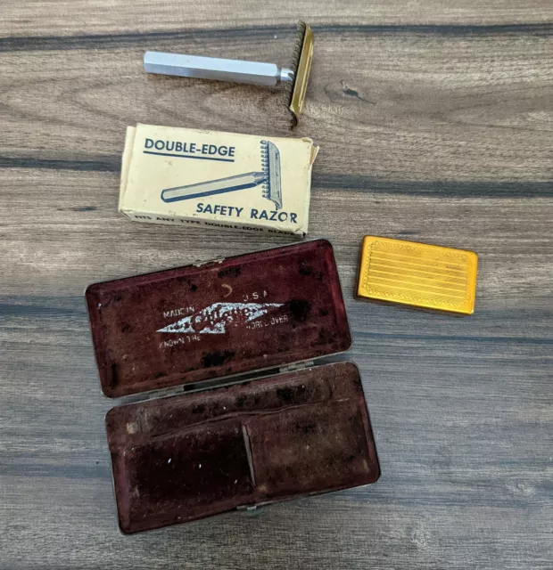 Known the World Over Vintage Gillette Safety Razor Original Box Extras
