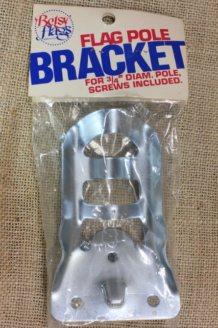 Vintage Flag Pole Bracket 3/4” Holder Steel Usa Made Betsy Flags Screws Included